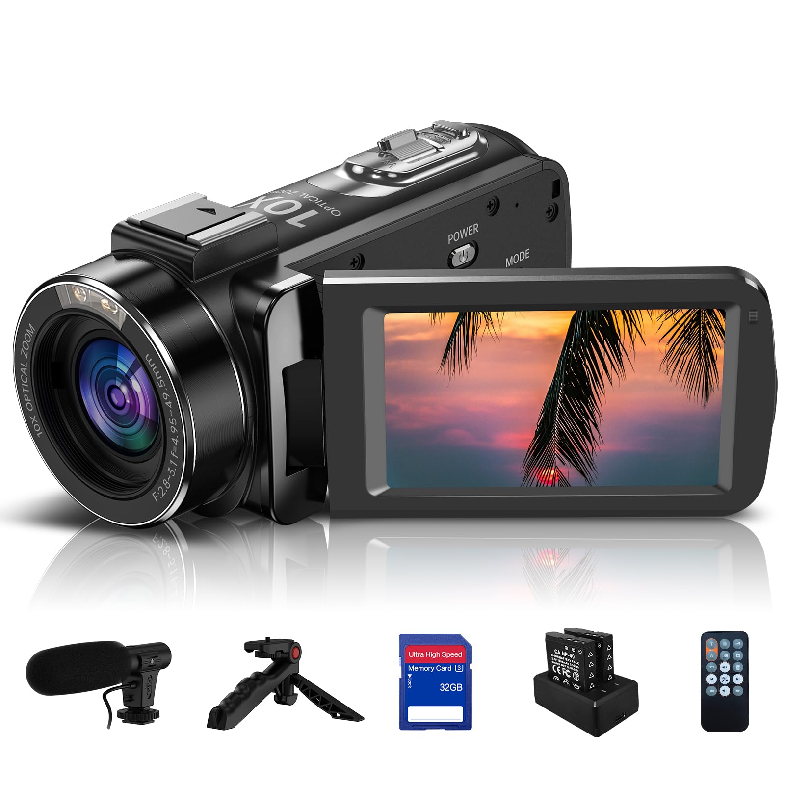 Amazon.com : GOGERLY 4K 30MP Camcorder Video Camera 10X Optical